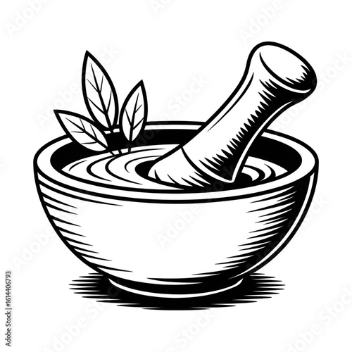 pestle illustration vector style coloring page