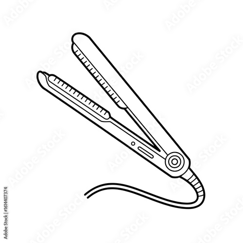 hair straightener illustration vector style coloring page 