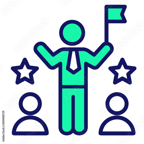 Influential Leader  Icon Element For Design
