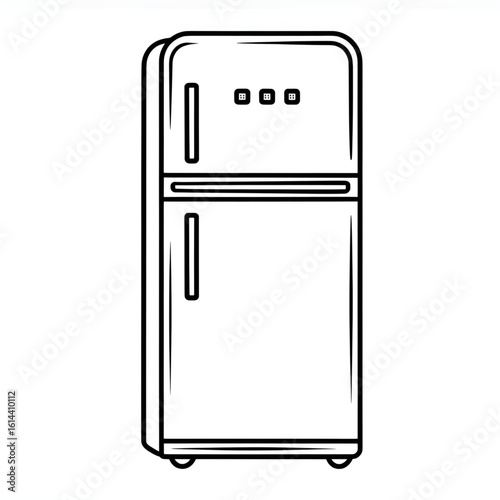illustration of a refrigerator illustration vector style colouring page