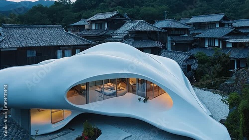 Wallpaper Mural Modern, Organic Home Nestled Amongst Traditional Japanese Houses Torontodigital.ca