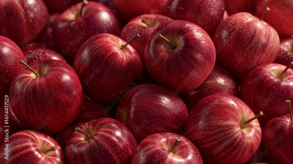 Fresh Dewy Red Apples Close-Up. Perfect theme for healthy eating, natural produce, farming, freshness, organic food, and wholesome ingredients. Fresh Dewy Red Apples Close-Up. Perfect theme for healthy eating, natural produce, farming, freshness, organic food, and wholesome ingredients.