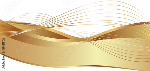 Golden Wave Decorative Footer Header