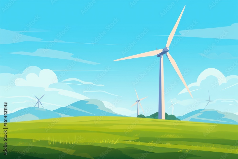 Obraz premium Turbine windmill outdoors machine.