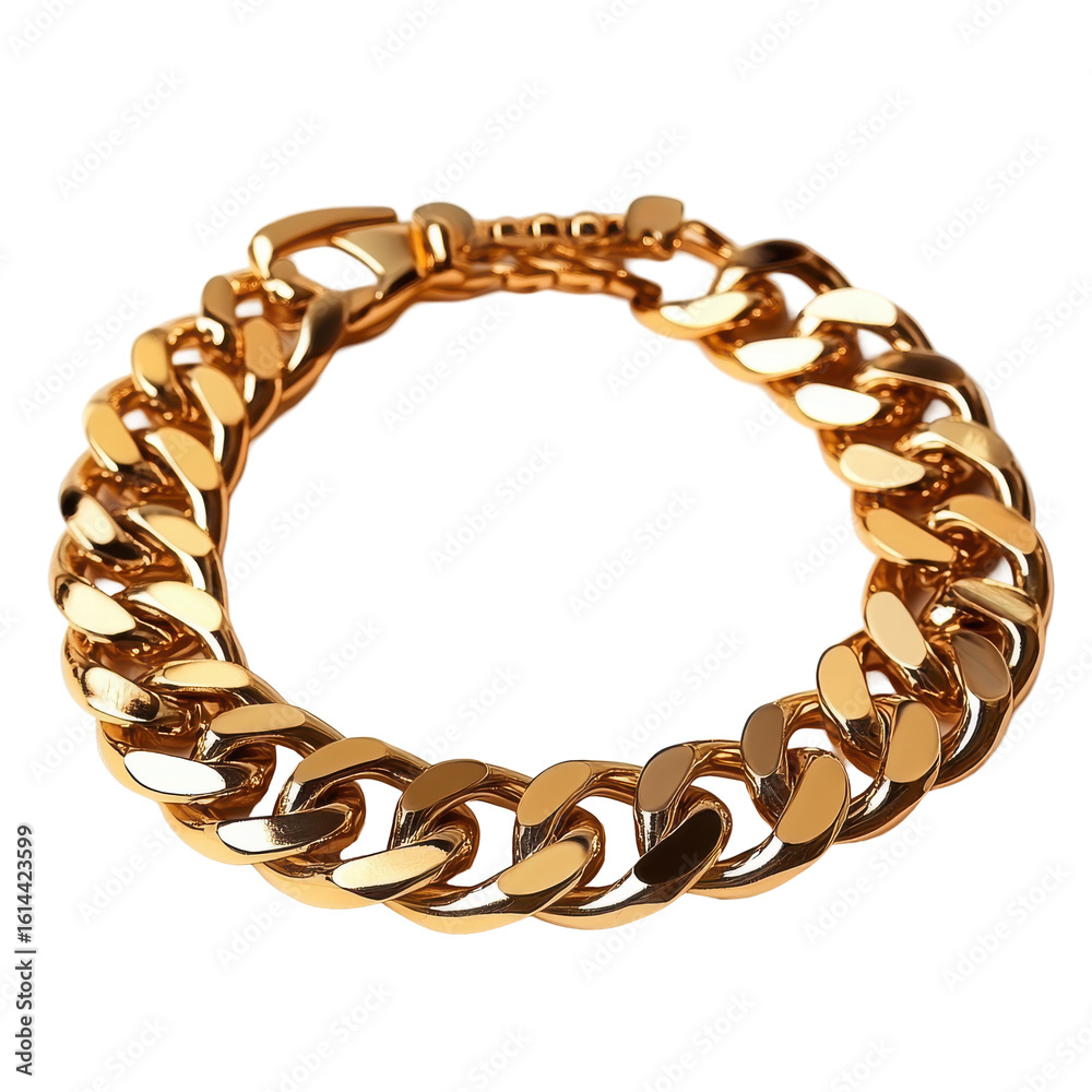 Obraz premium Bold Gold A statement chain bracelet glistening in a sleek dark space