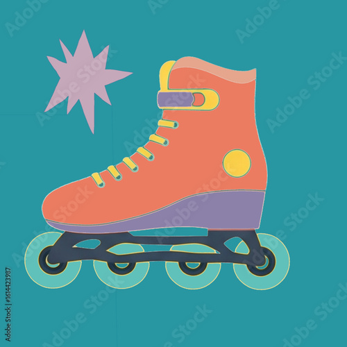 roller skates on a blue background