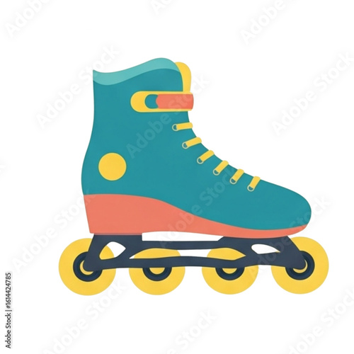 roller skates on white background