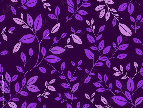 Wallpaper Mural Seamless purple leaves pattern on dark background vector illustration Torontodigital.ca