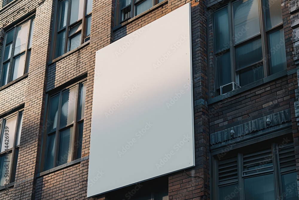 Obraz premium Blank urban billboard on building