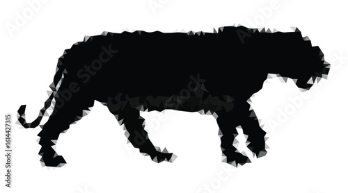 Black panther low poly silhouette geometric