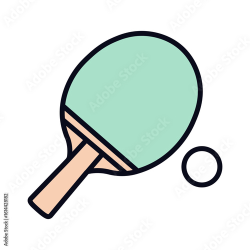 ping pong racket and ball