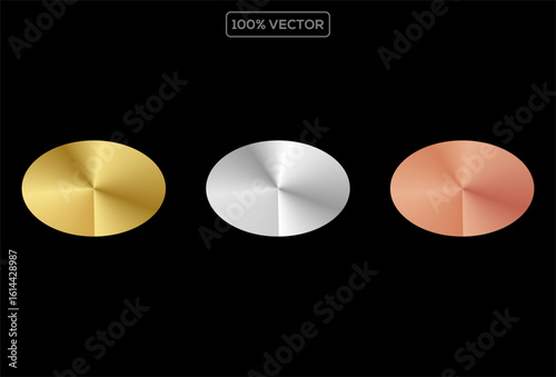 Silver gold Bronze aluminum brushed plate. Metal material radial glossy surface sheet. Holographic stainless steel texture background