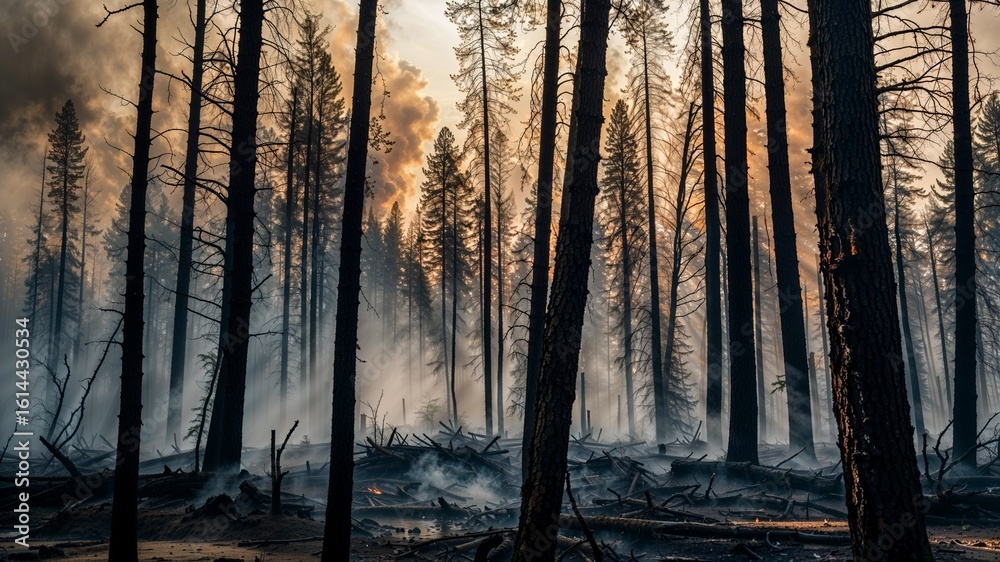 Obraz premium forest in fog