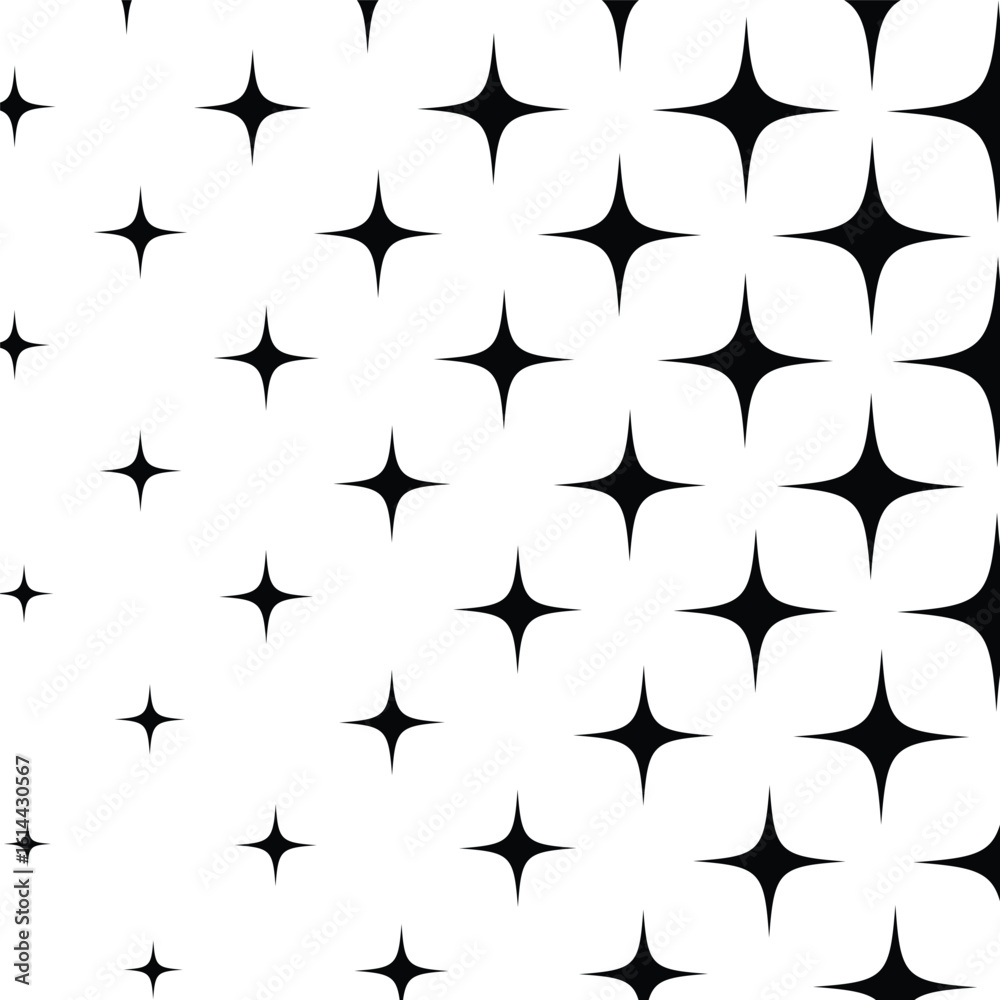 A graphic design of multiple black sparkle symbols against a plain white background.