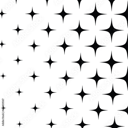 A graphic design of multiple black sparkle symbols against a plain white background.