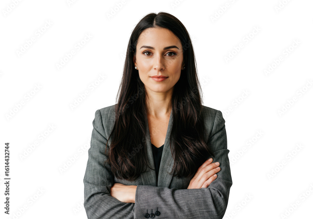 Fototapeta premium Professional woman with arms crossed isolated on transparent background