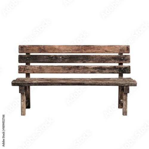 Rustic wooden park bench