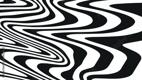 white and black vertical wave background in abstract psychedelic 70s style with flowing vintage curves, perfect for pop art, fashion graphics, music posters, and retro branding visuals