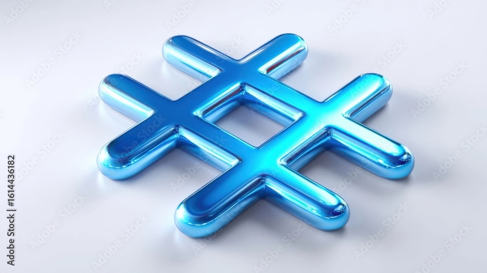 Obraz premium blue shiny hashtag symbol