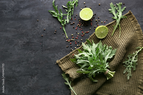 Fresh arugula leaves, slice...