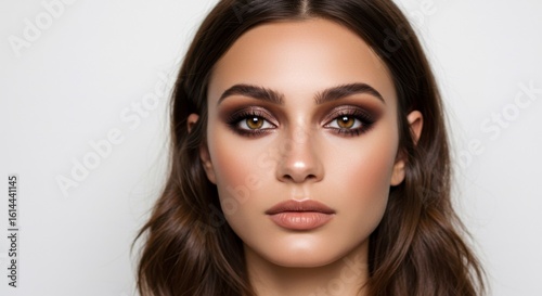 Woman with brown eyeshadow makeup