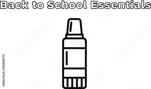Line Drawing of a Simple Glue Stick, a School Supply Essential for Arts and Crafts Projects, Perfect for Educational Materials and Creative Designs