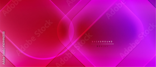 Abstract gradient design. Pink, purple hues blend smoothly. Overlapping shapes create dynamic visual effect. Modern, vibrant background.