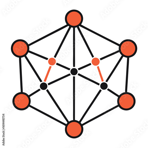 Abstract minimalist neural network diagram with nodes and connections