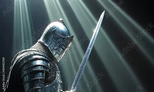 Knight in armor with sword