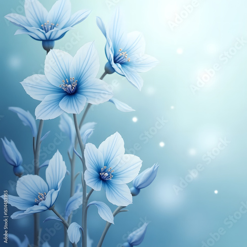 flowers on blue background