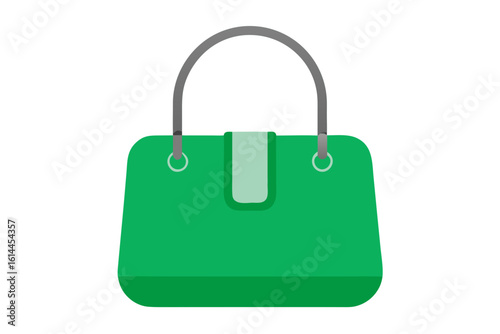 Stylish green handbag with a classic design and comfortable handles