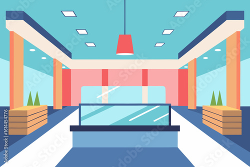 Modern interior design of a spacious lobby or reception area
