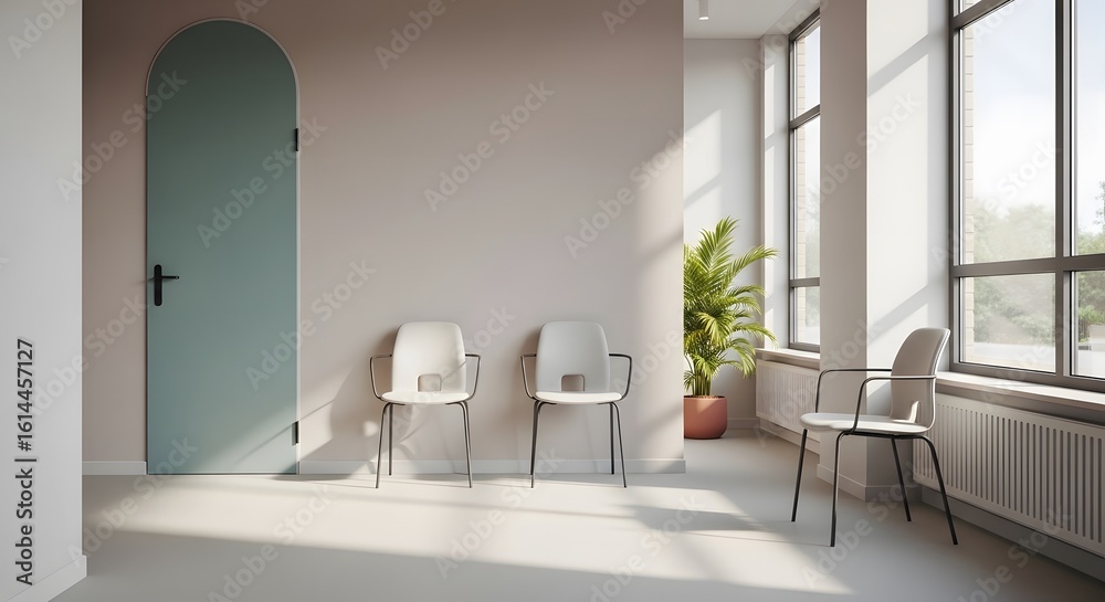 Fototapeta premium Modern Waiting Area with Pastel Tones