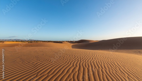 青空と砂漠の砂丘 - 穏やかな広大な景色, Blue Sky and Desert Dunes - Calm Vast Landscape