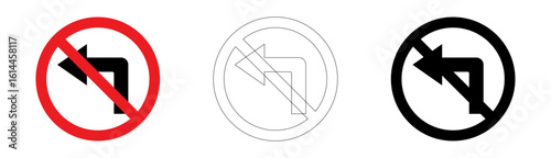 Free Download No left turn traffic sign in vector format - GFXLoad