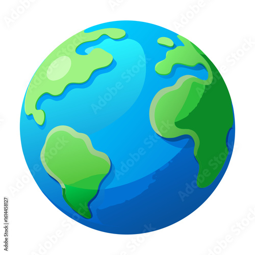 Stylized vector icon of the planet Earth globe.