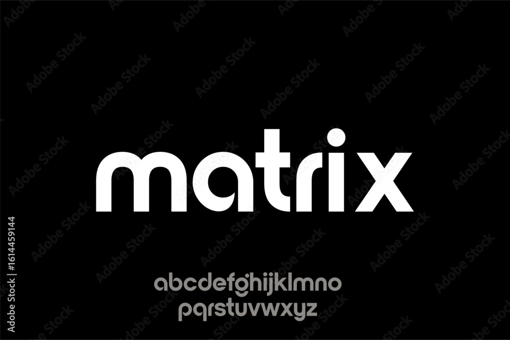Fototapeta premium word of matrix. modern minimalist clean alphabet font. lowercase bold typography vector illustration design 