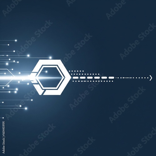 Futuristic Digital Technology Background - Abstract Sci-Fi Data Flow, Binary Code, and High-Tech Science Concept