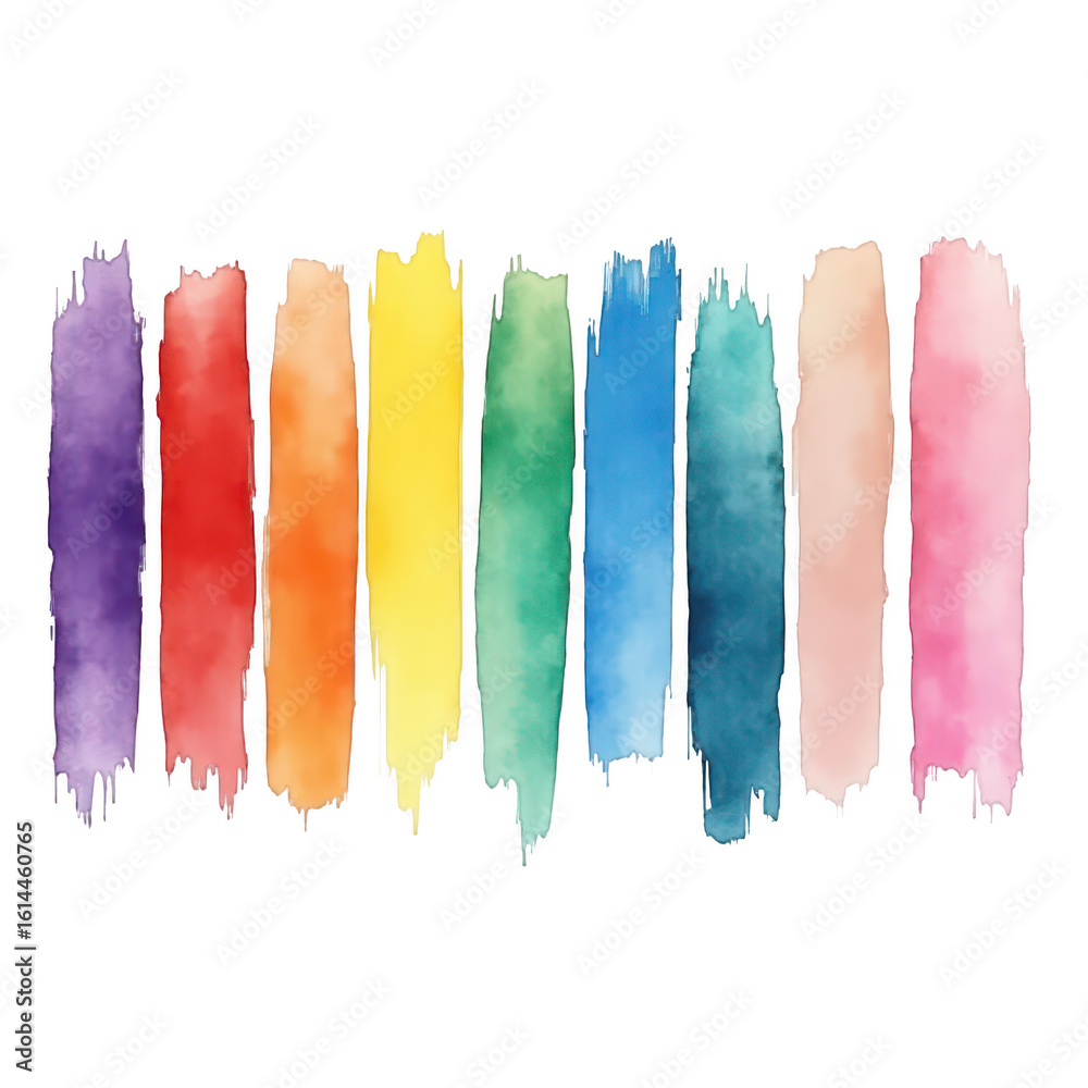 Fototapeta premium Vibrant, colorful watercolor paint strokes.