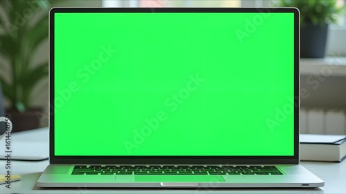 A laptop with a green screen TV, and a retro computer monitor all display glitch effects in sync, zooming out slowly into a nostalgic, analog-style background.