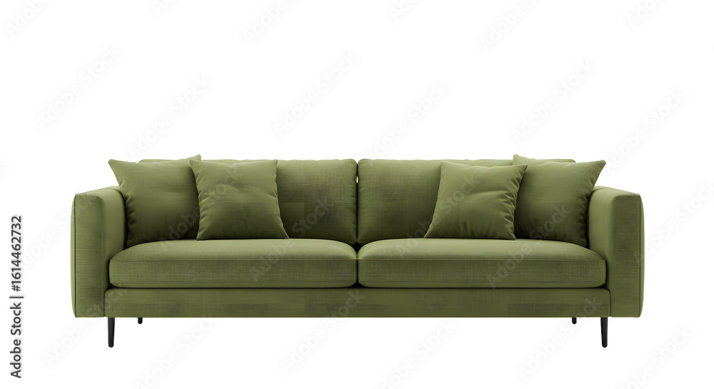 Modern Green Sofa with Cushions for Living Room Interior Design Modern Green Sofa with Cushions for Living Room Interior Design