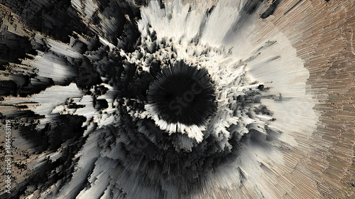 radial grain disruption fused with chalk scar patterns