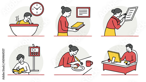 A collection of daily routine icons depicting everyday activities, AI generative vector illustration
