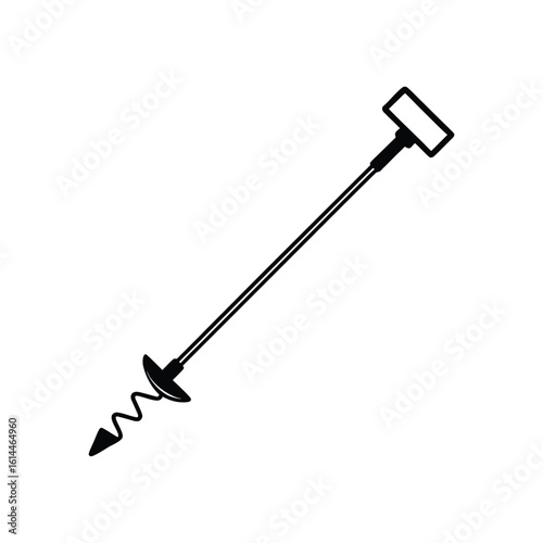 silhouette of a soil auger