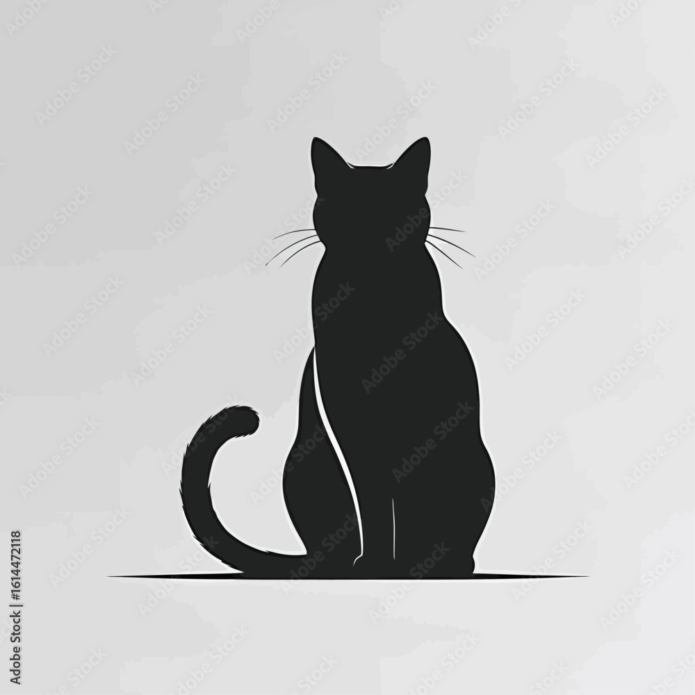 Fototapeta premium vector illustration of a black cat