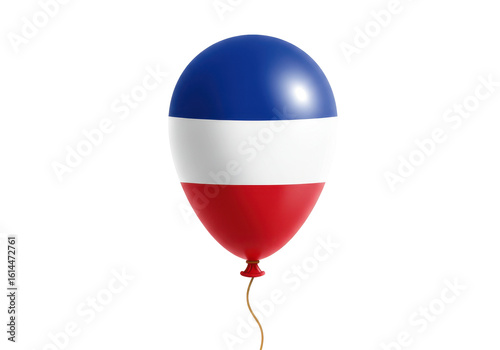 Free Download Colorful balloon with blue, white, and red stripes floating against a plain background - GFXLoad