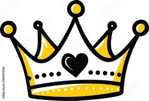 Stylized Yellow Crown With Dots royal symbol
