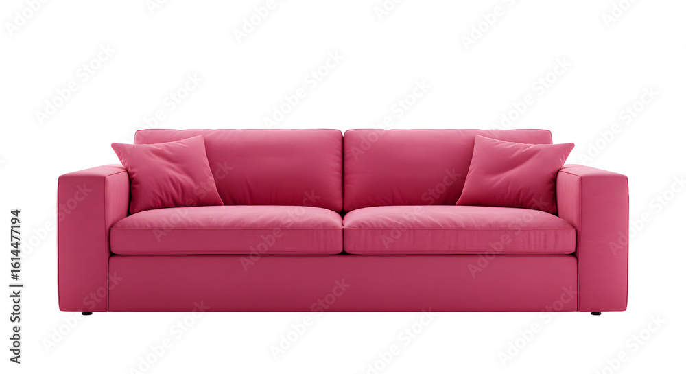 Modern Pink Sofa in Minimalist Living Room, Comfortable Couch for Contemporary Interiors Modern Pink Sofa in Minimalist Living Room, Comfortable Couch for Contemporary Interiors