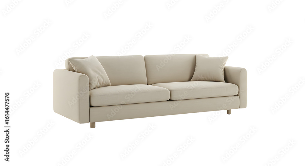 Fototapeta premium Elegant Cream Modern Sofa for Living Room Interior Decor