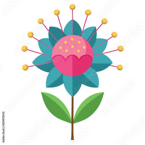 Pincushion flower illustration on a clean white background